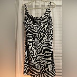 Zebra print going out slip dress